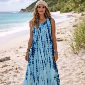 Seven Islands Blue Tie Dye Beach Boho Dress